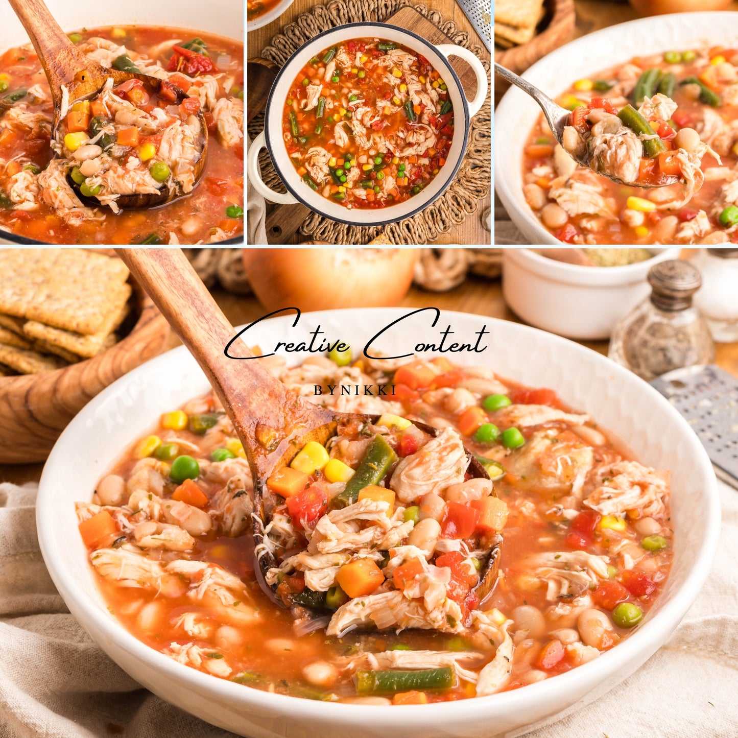 Hearty Chicken Vegetable Bean Soup -  Exclusive
