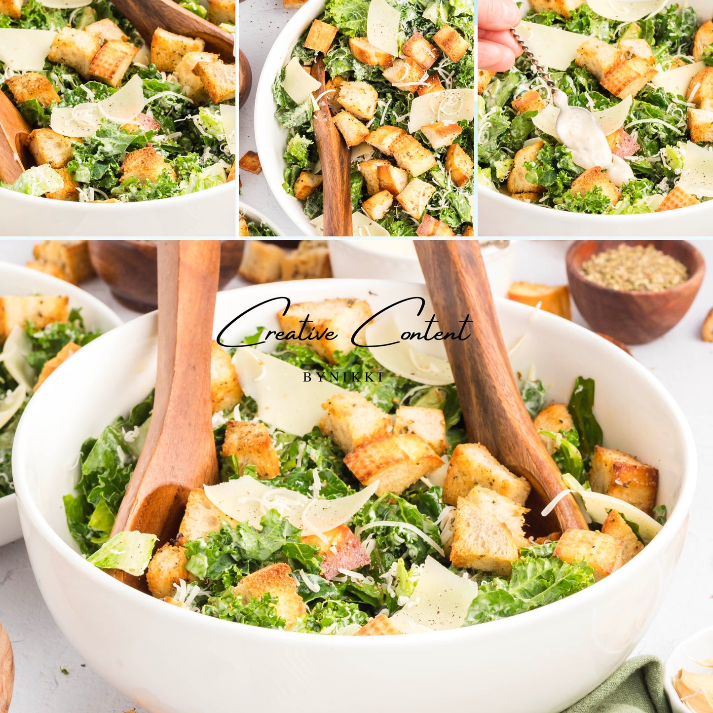 Kale Caesar Salad + Homemade Dressing + Homemade Croutons - Exclusive