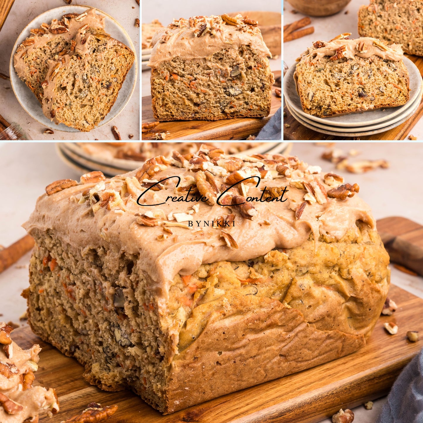 Carrot Cake Loaf Cake + Cinnamon Cream Cheese Frosting
- Exclusive