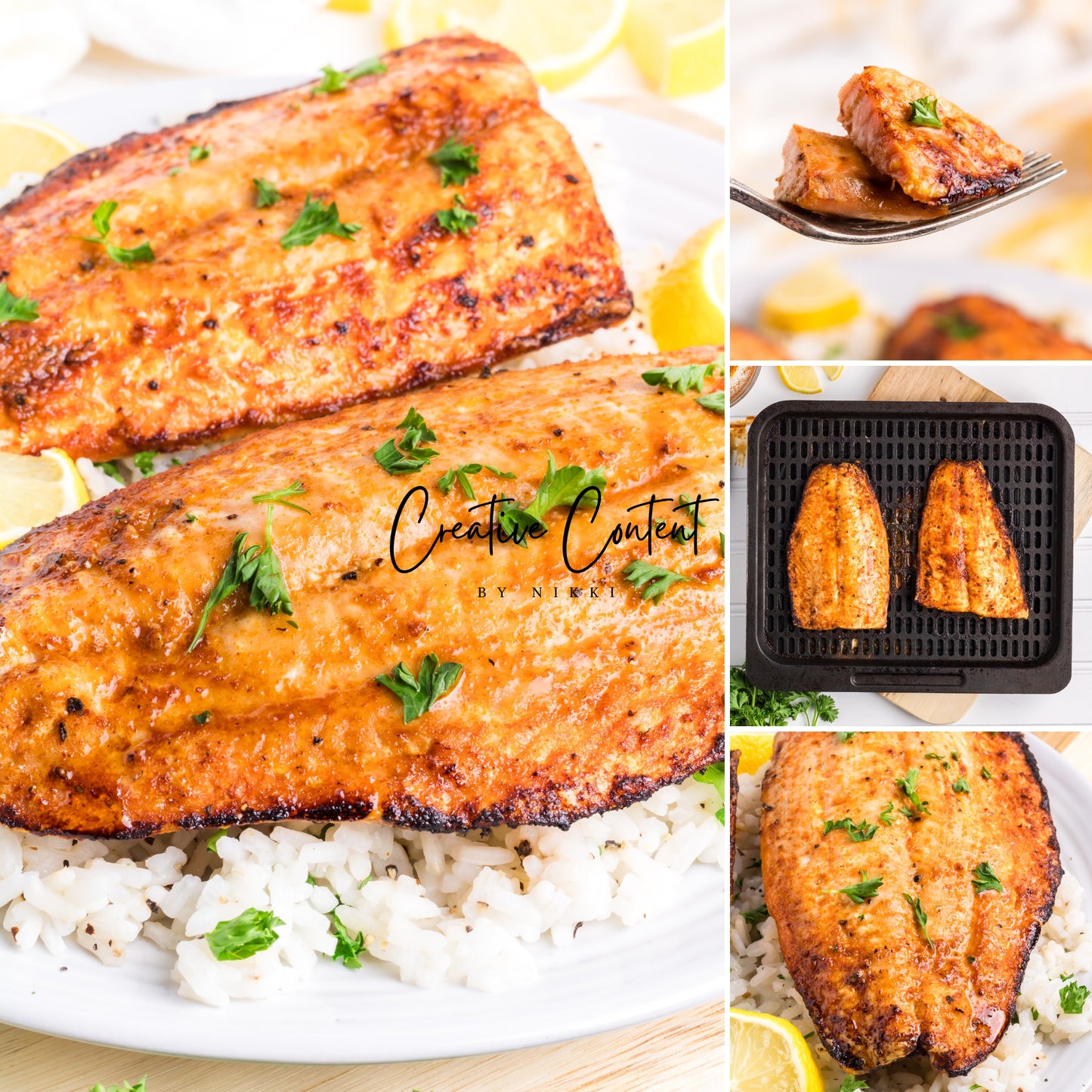 Air Fryer Frozen Salmon - Exclusive (only air fryer trays shown / no air fryer)