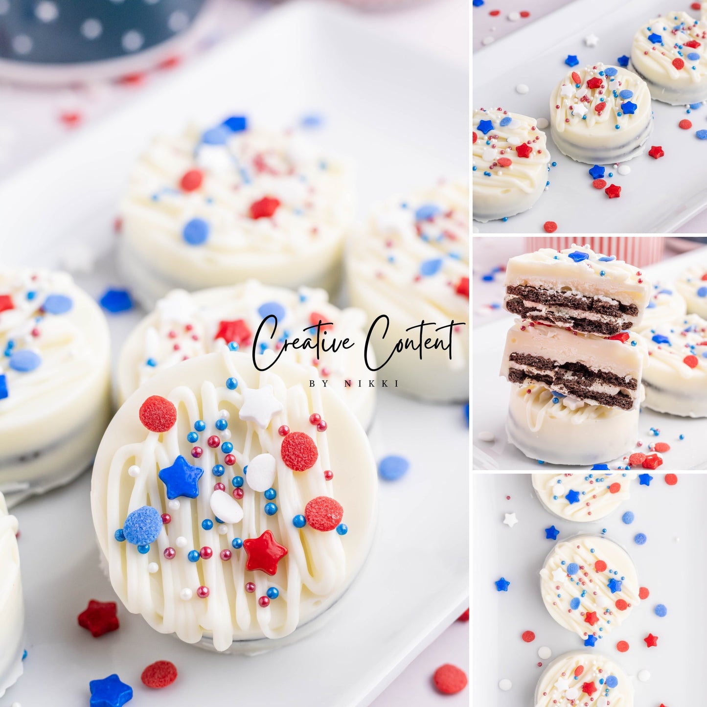 White Chocolate Covered Oreos (4th of July or Labor Day)- Exclusive