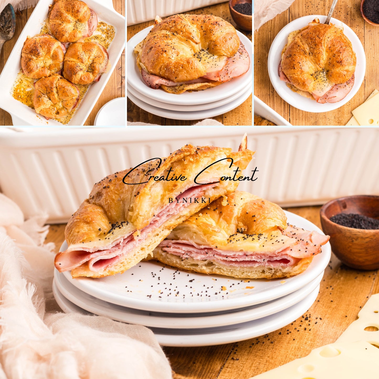 Ham and Cheese Croissants - Set 2 of 2
