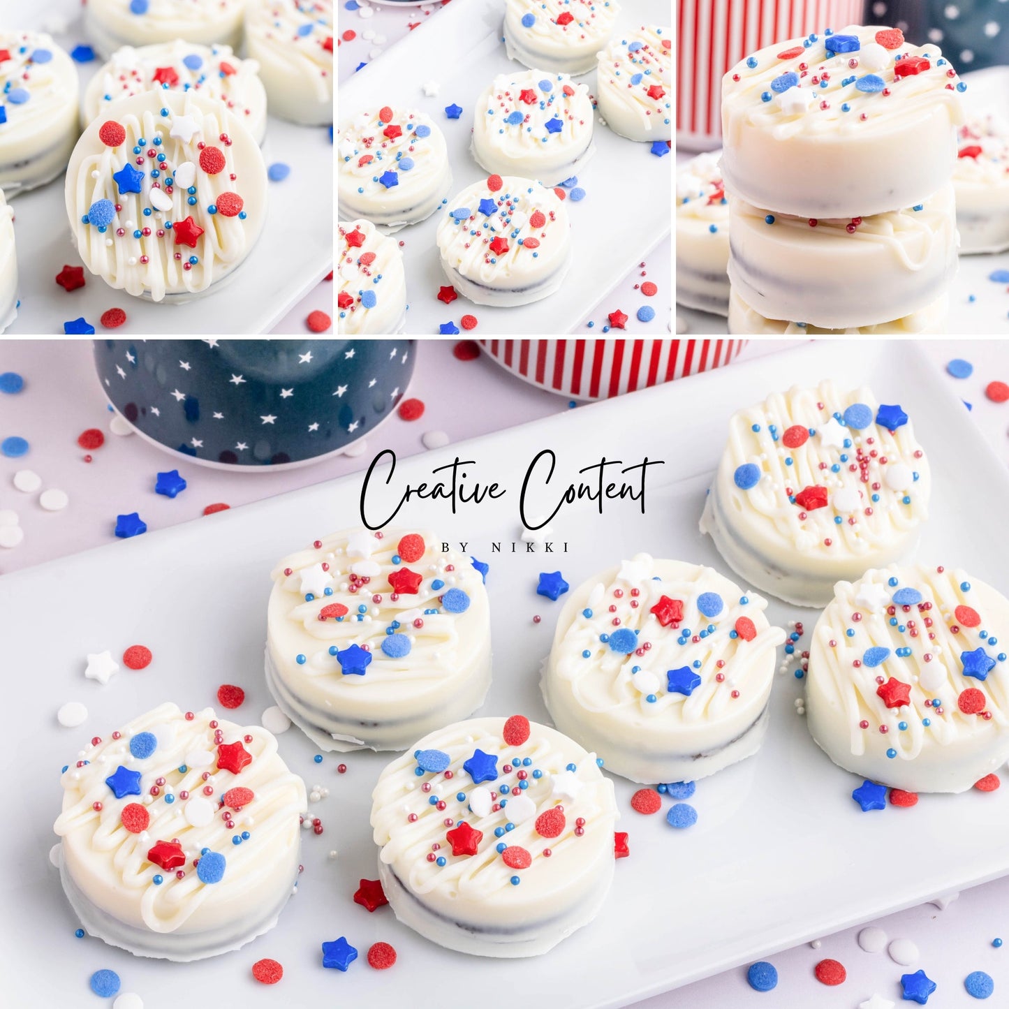 White Chocolate Covered Oreos (4th of July or Labor Day)- Exclusive