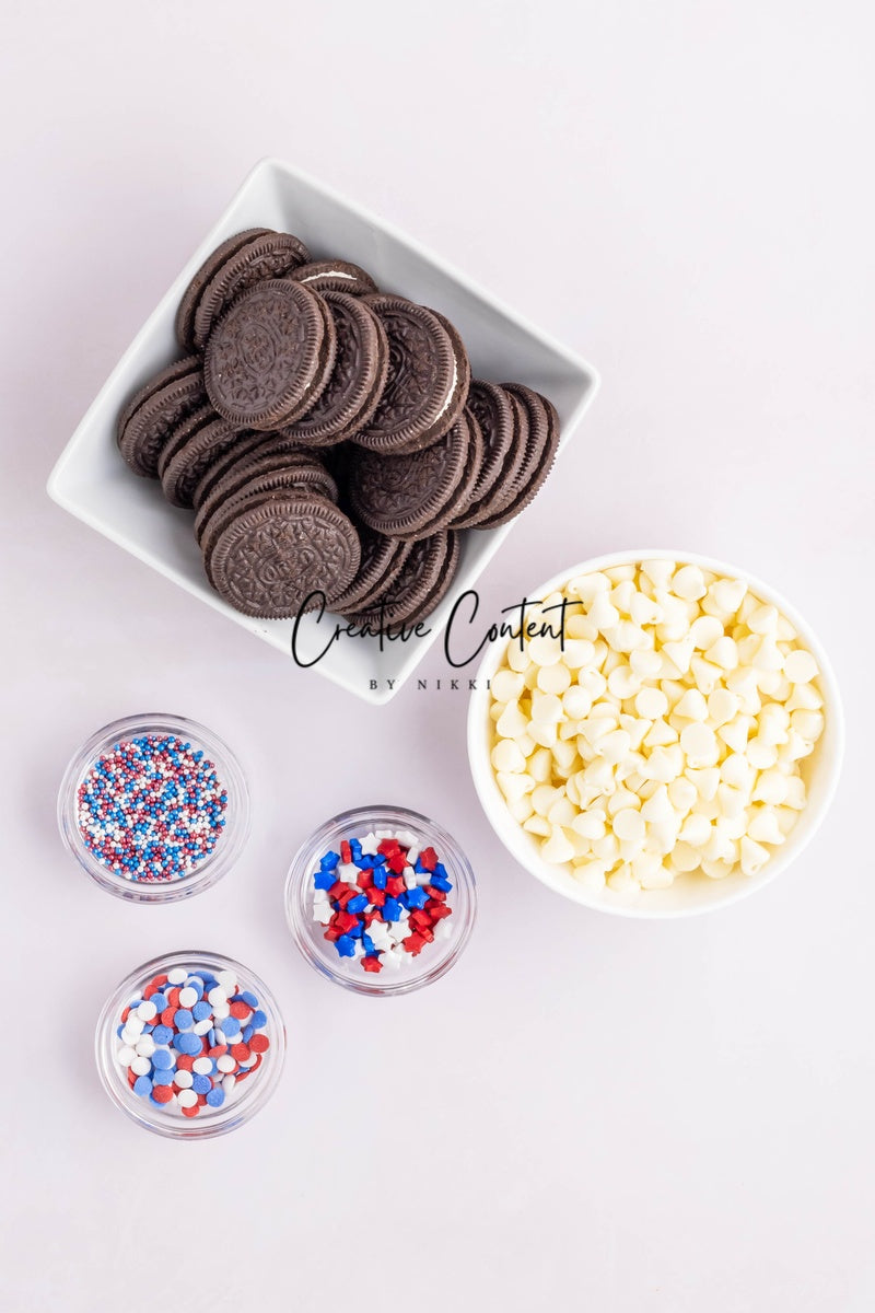 White Chocolate Covered Oreos (4th of July or Labor Day) -- Exclusive