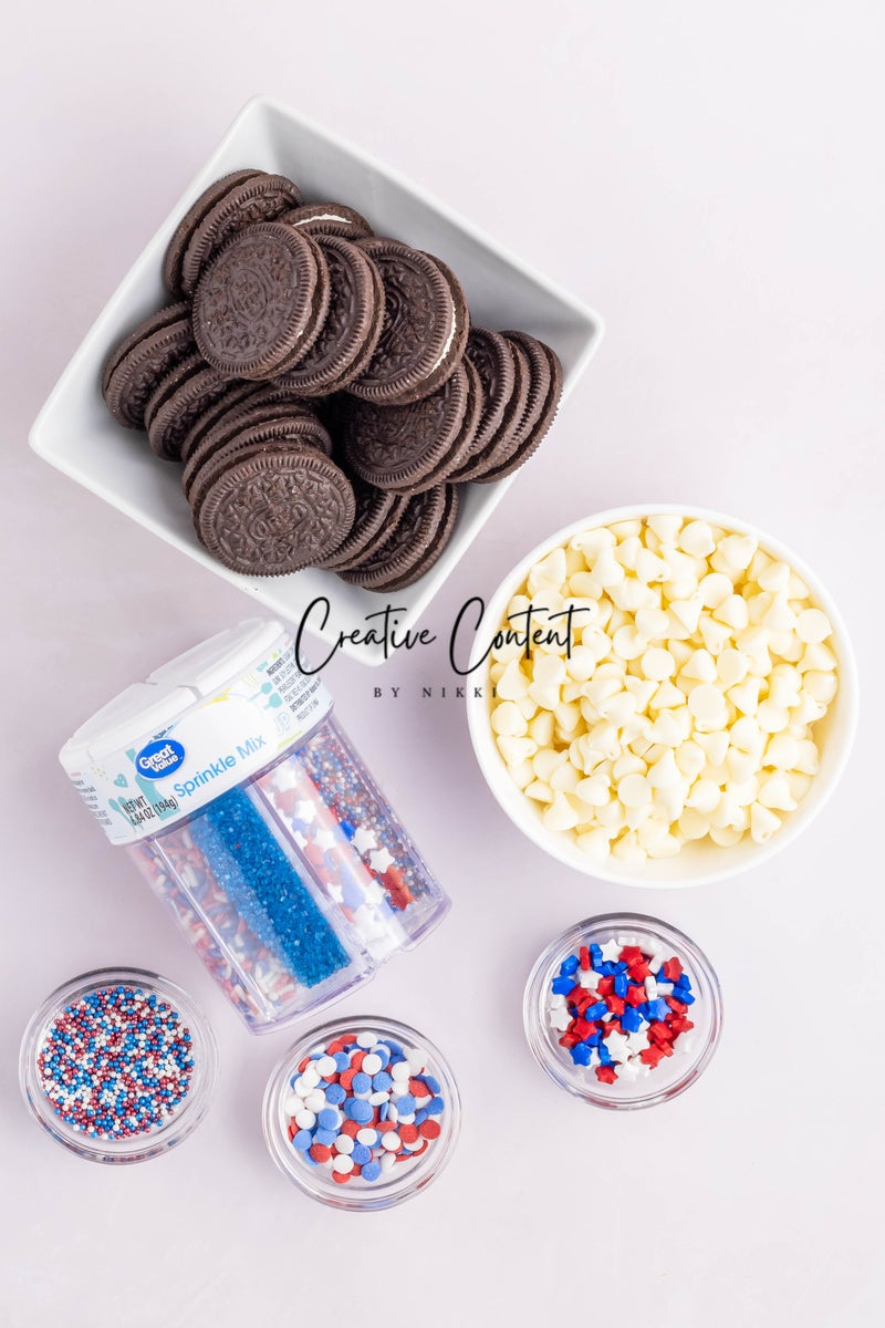 White Chocolate Covered Oreos (4th of July or Labor Day)- Exclusive