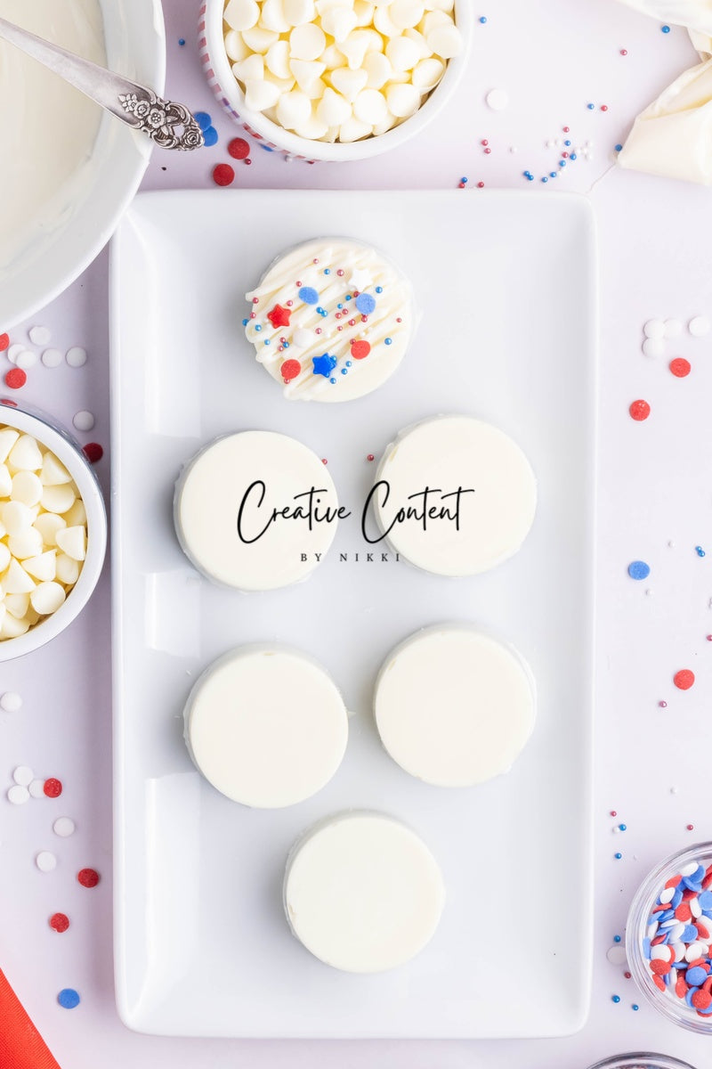White Chocolate Covered Oreos (4th of July or Labor Day)- Exclusive