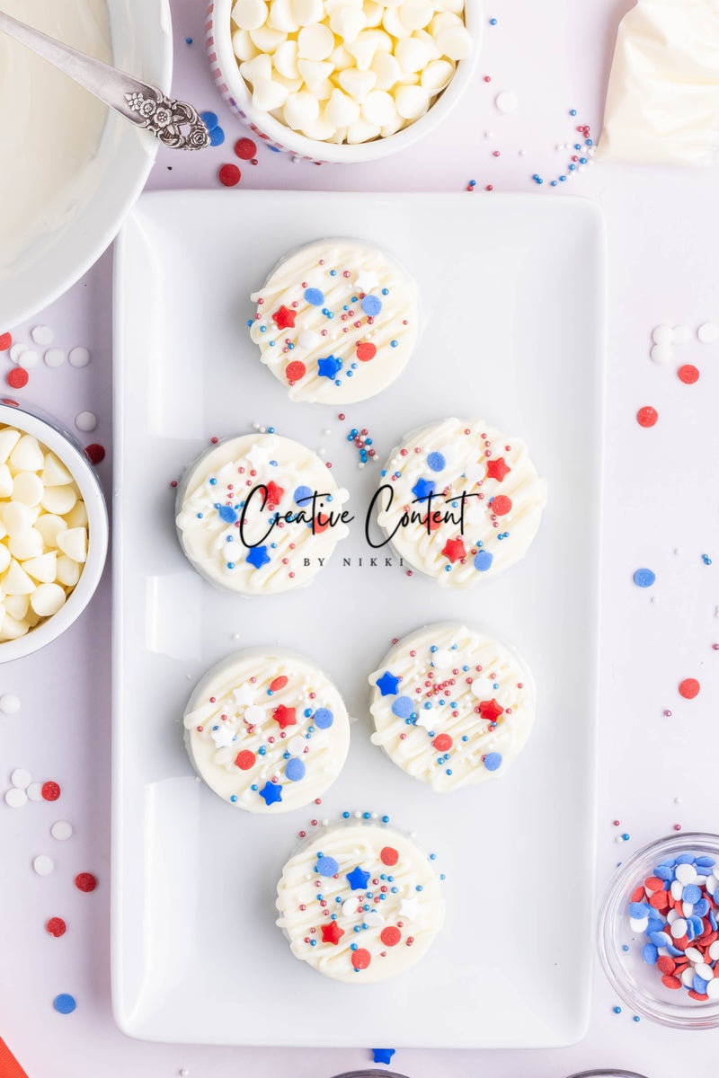 White Chocolate Covered Oreos (4th of July or Labor Day)- Exclusive