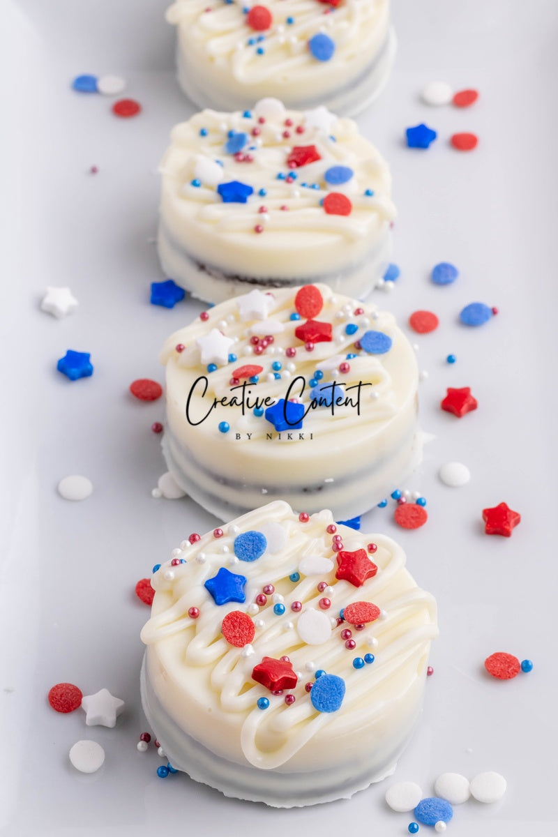White Chocolate Covered Oreos (4th of July or Labor Day)- Exclusive