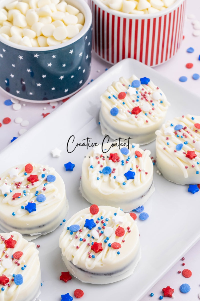 White Chocolate Covered Oreos (4th of July or Labor Day)- Exclusive