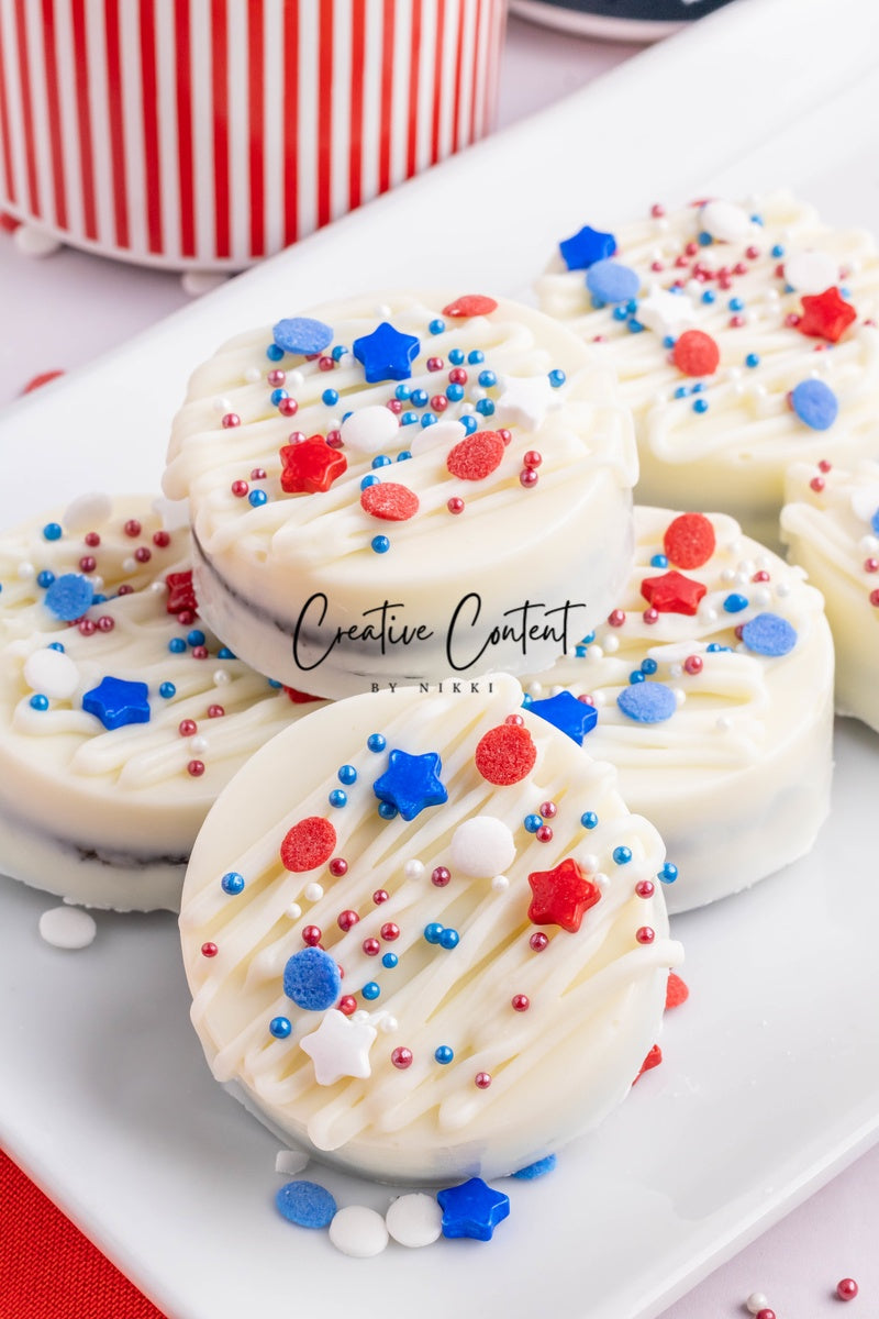 White Chocolate Covered Oreos (4th of July or Labor Day)- Exclusive