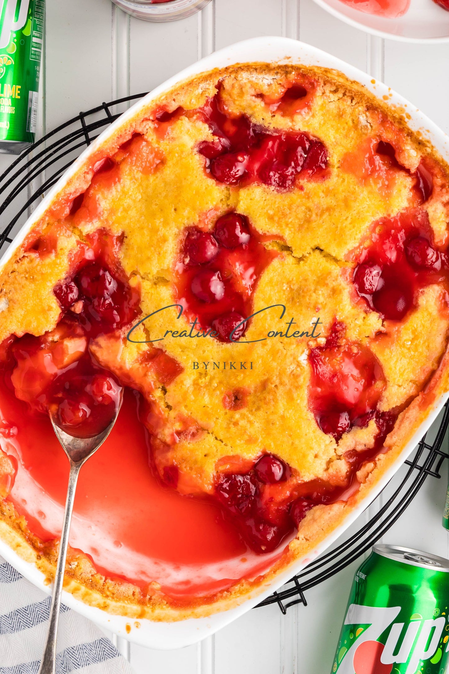 7up Cherry Cobbler Dump Cake - Exclusive