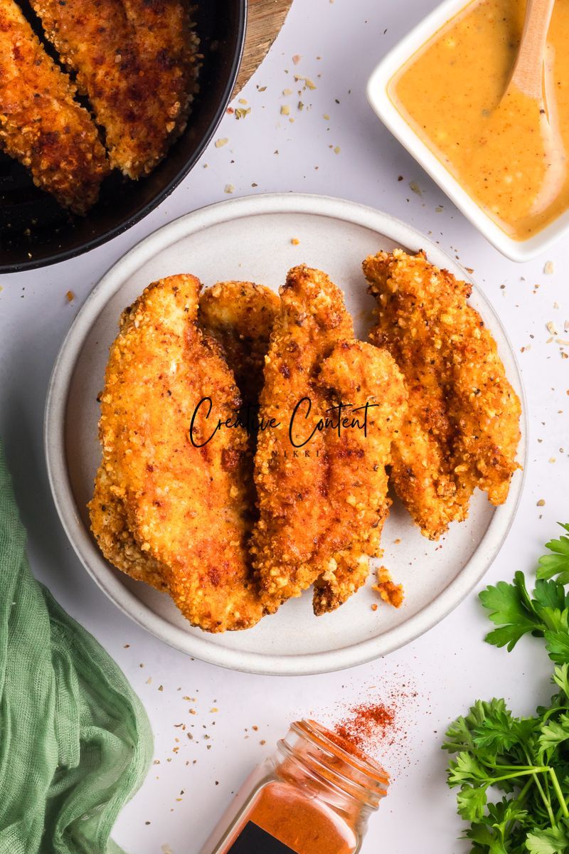 Air Fryer Breaded Chicken + Honey Mustard Sauce - Set 1 of 2
