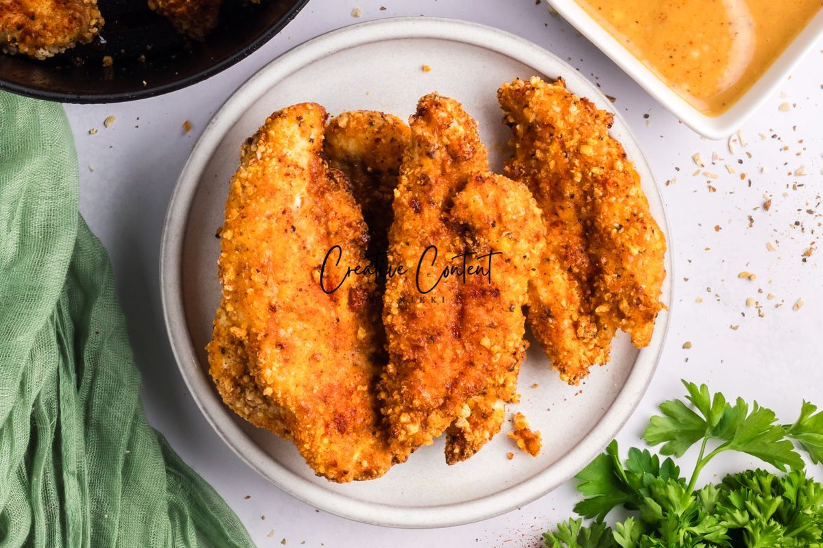 Air Fryer Breaded Chicken + Honey Mustard Sauce - Set 1 of 2