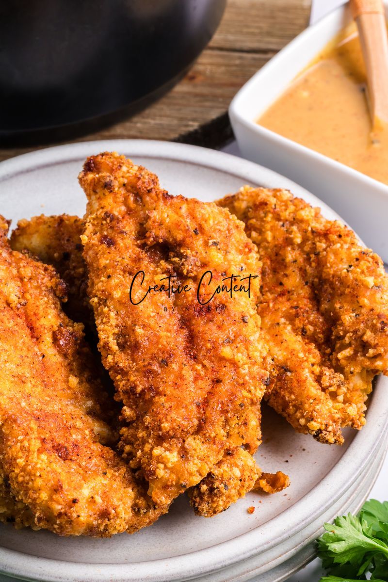 Air Fryer Breaded Chicken + Honey Mustard Sauce - Set 1 of 2