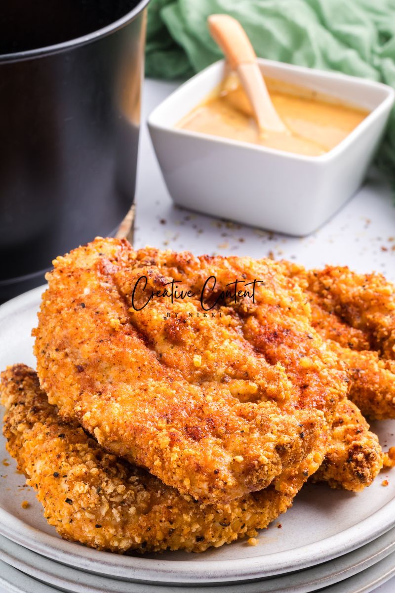 Air Fryer Breaded Chicken + Honey Mustard Sauce - Set 1 of 2