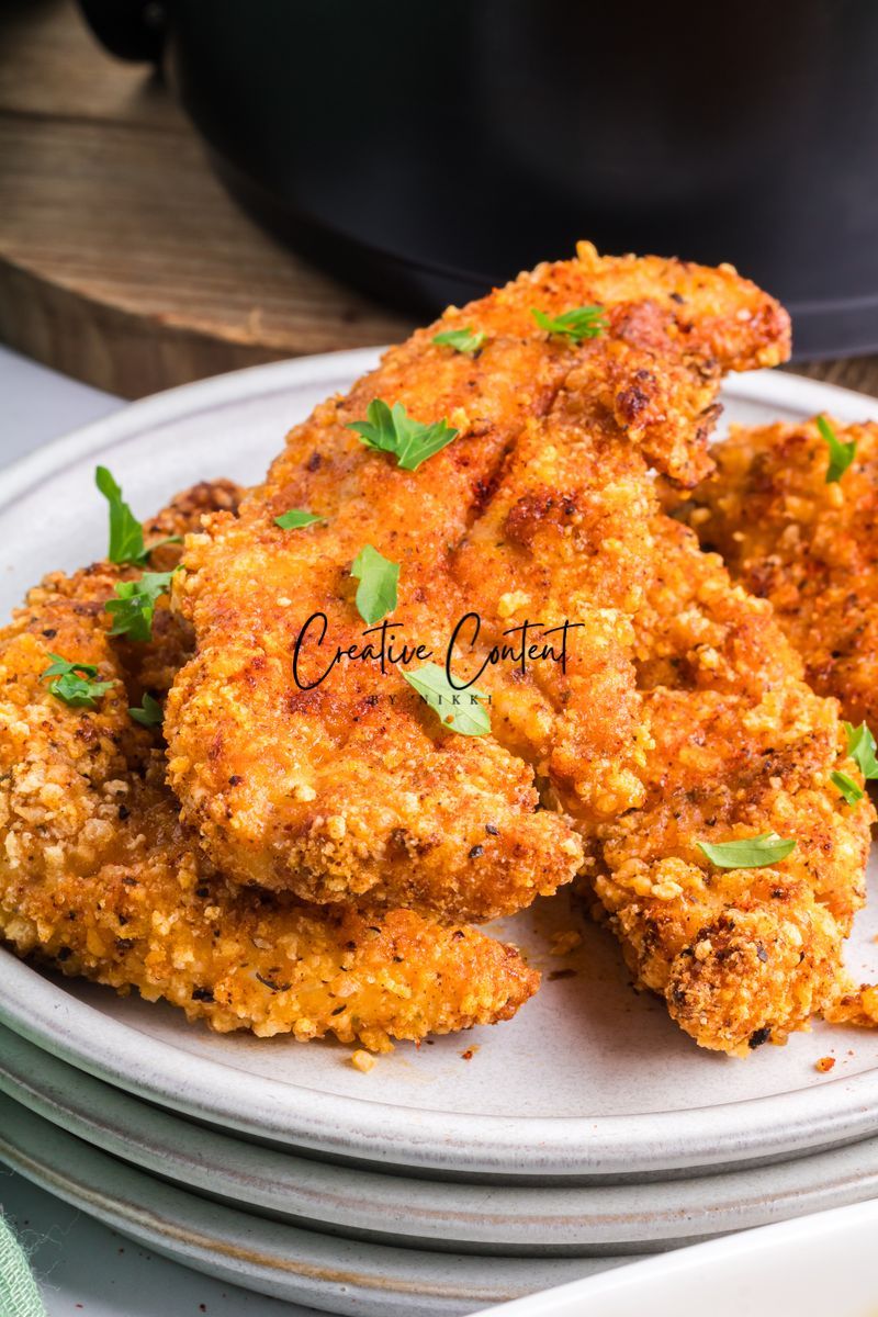 Air Fryer Breaded Chicken + Honey Mustard Sauce - Set 1 of 2