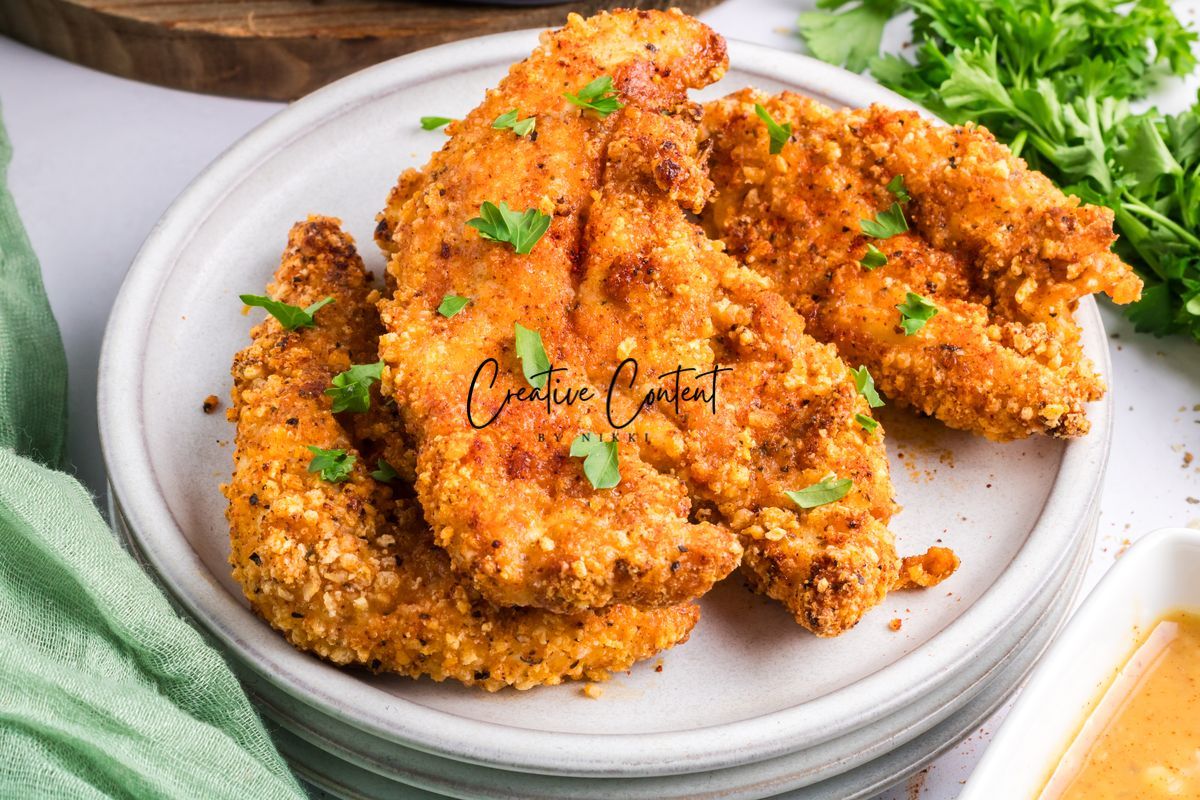 Air Fryer Breaded Chicken + Honey Mustard Sauce - Set 1 of 2