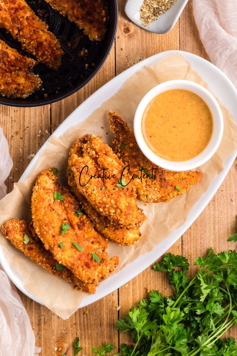 Air Fryer Breaded Chicken + Honey Mustard Sauce - Set 2 of 2