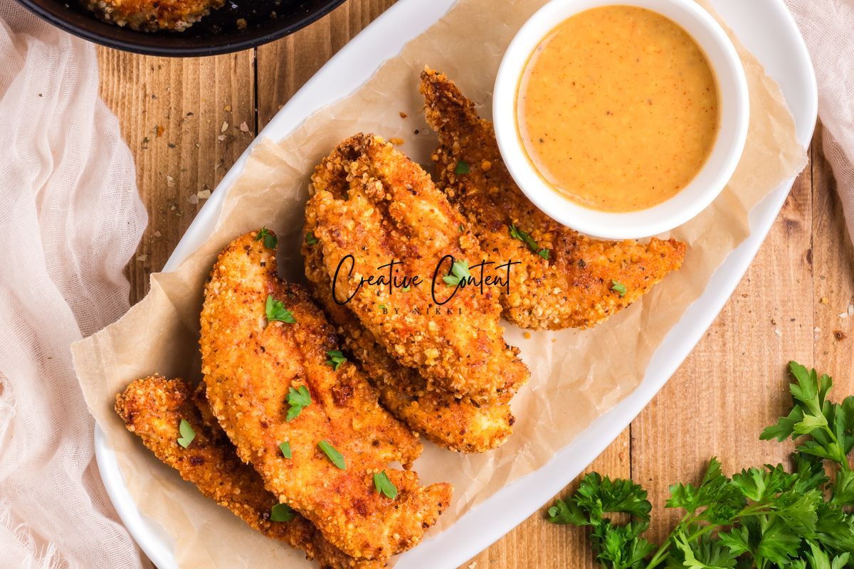 Air Fryer Breaded Chicken + Honey Mustard Sauce - Set 2 of 2