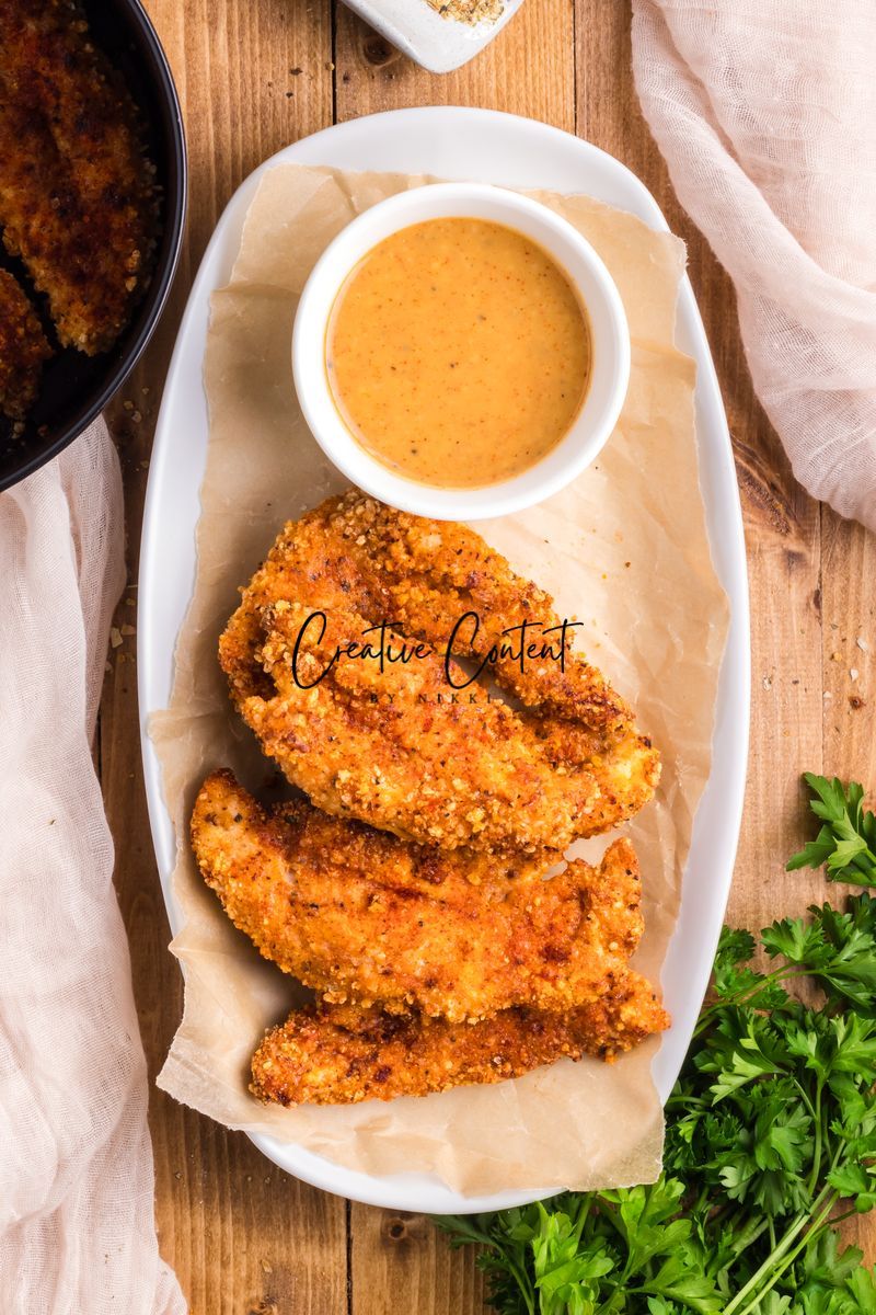Air Fryer Breaded Chicken + Honey Mustard Sauce - Set 2 of 2