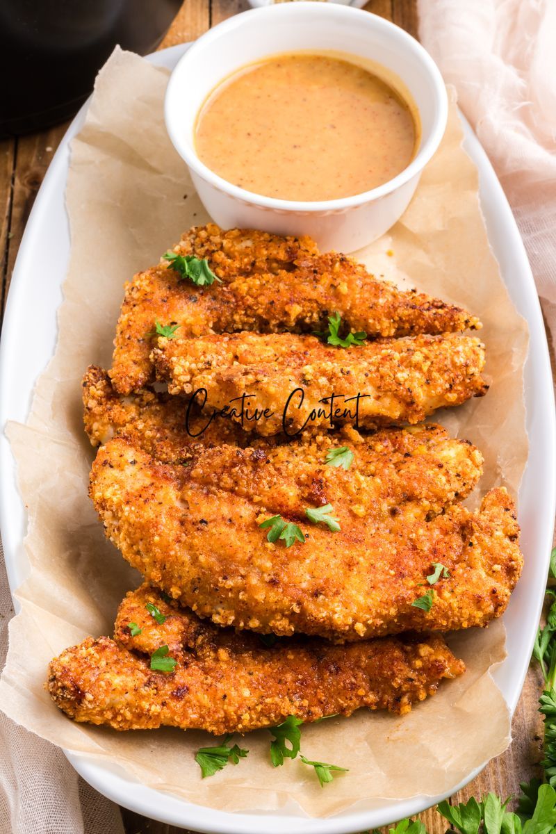 Air Fryer Breaded Chicken + Honey Mustard Sauce - Set 2 of 2