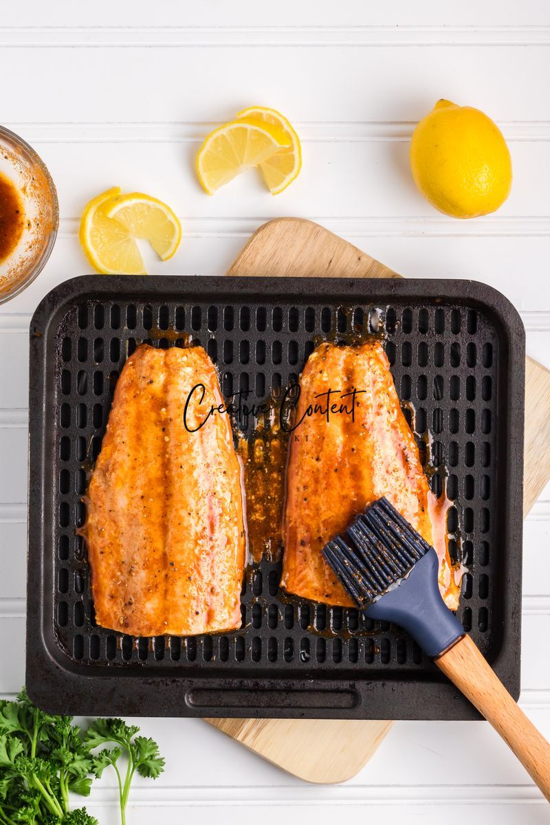 Air Fryer Frozen Salmon - Exclusive (only air fryer trays shown / no air fryer)