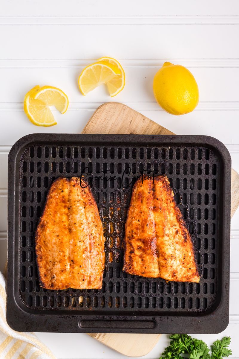 Air Fryer Frozen Salmon - Exclusive (only air fryer trays shown / no air fryer)