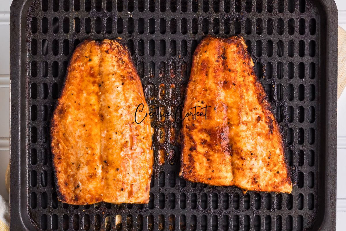 Air Fryer Frozen Salmon - Exclusive (only air fryer trays shown / no air fryer)