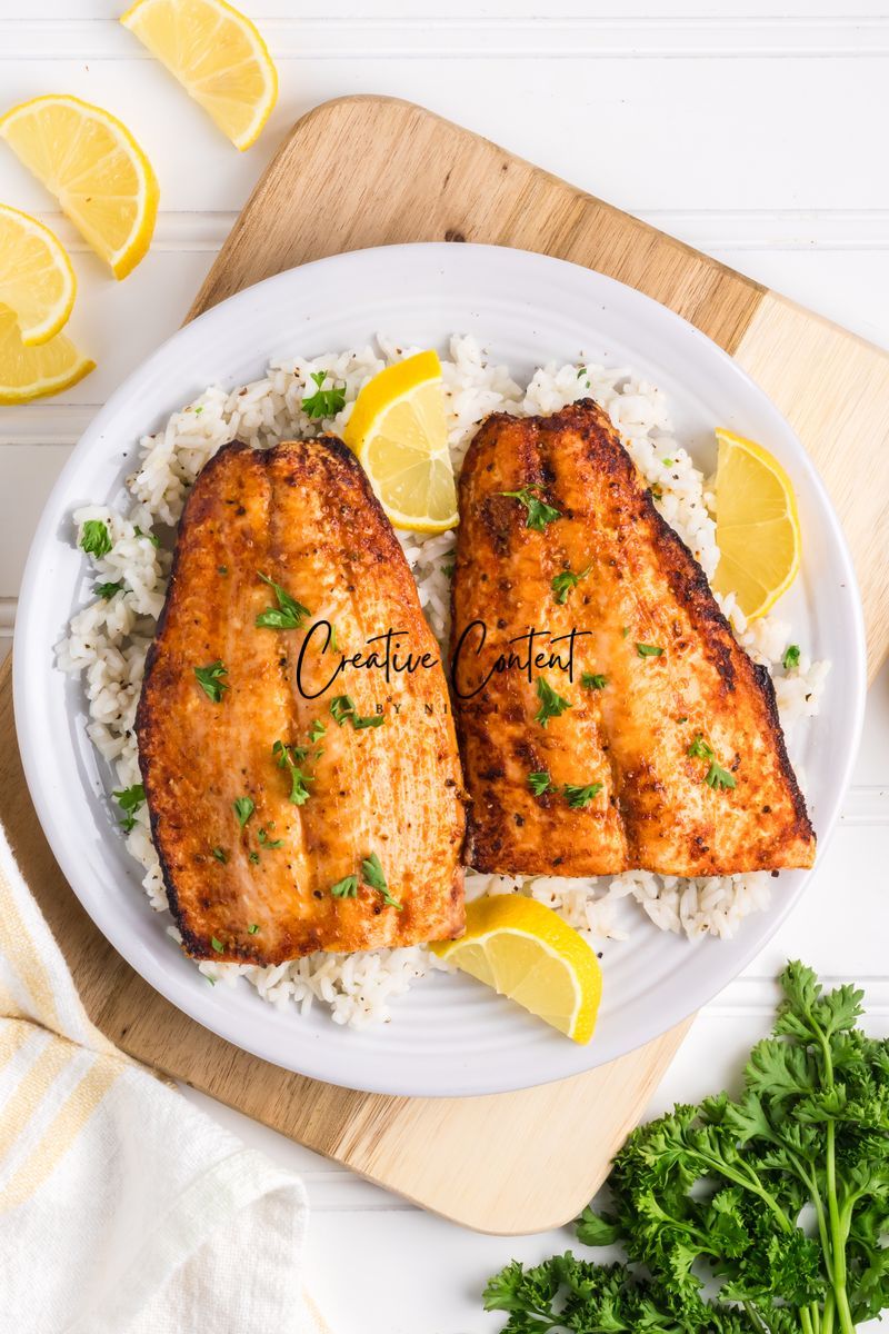 Air Fryer Frozen Salmon - Exclusive (only air fryer trays shown / no air fryer)