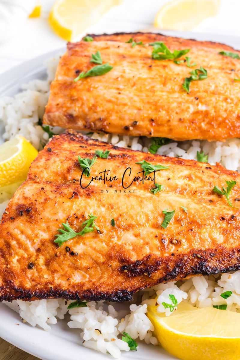 Air Fryer Frozen Salmon - Exclusive (only air fryer trays shown / no air fryer)