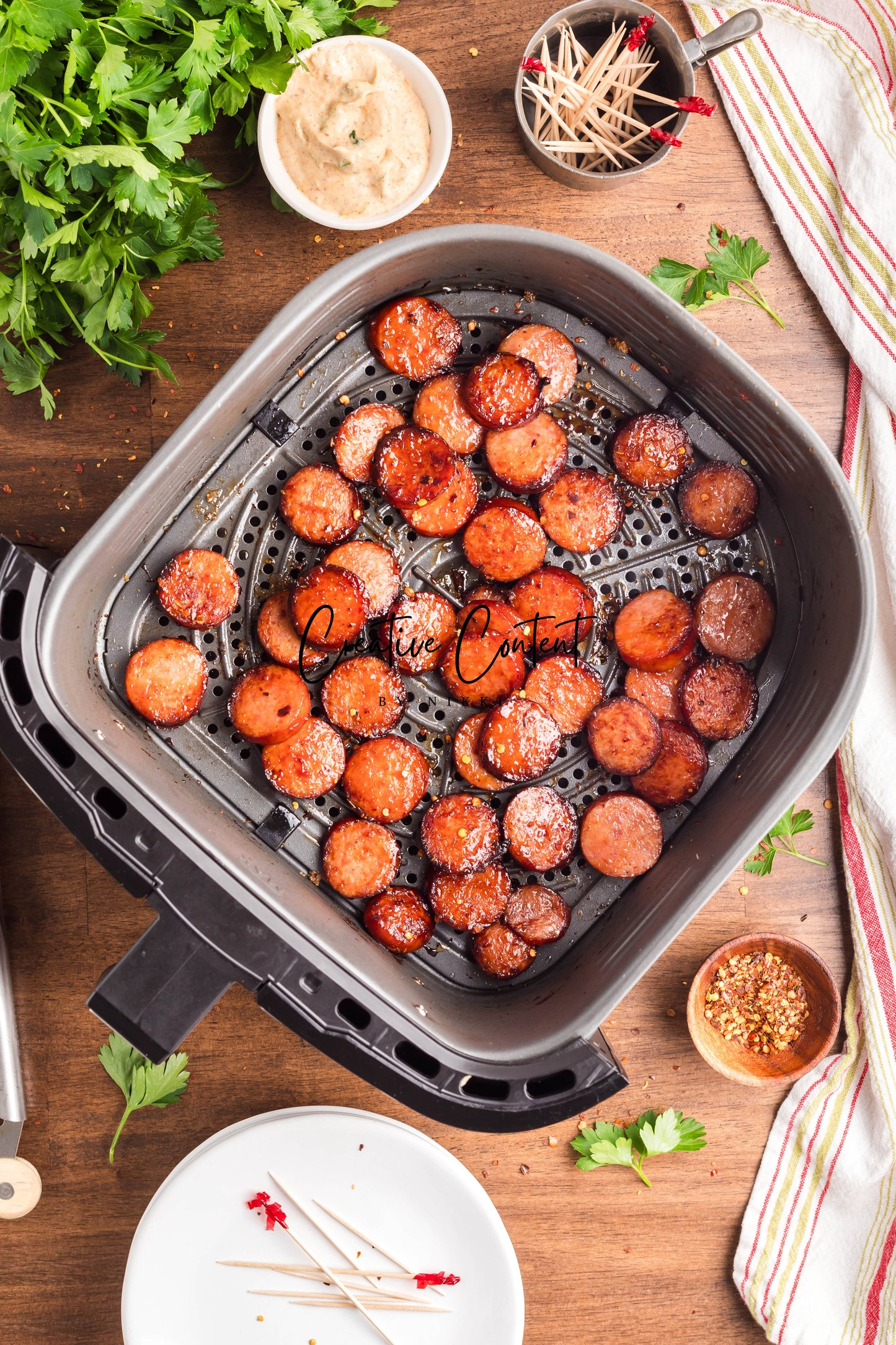 Air Fryer Kielbasa + Creamy Mustard Sauce - Set 2 of 2