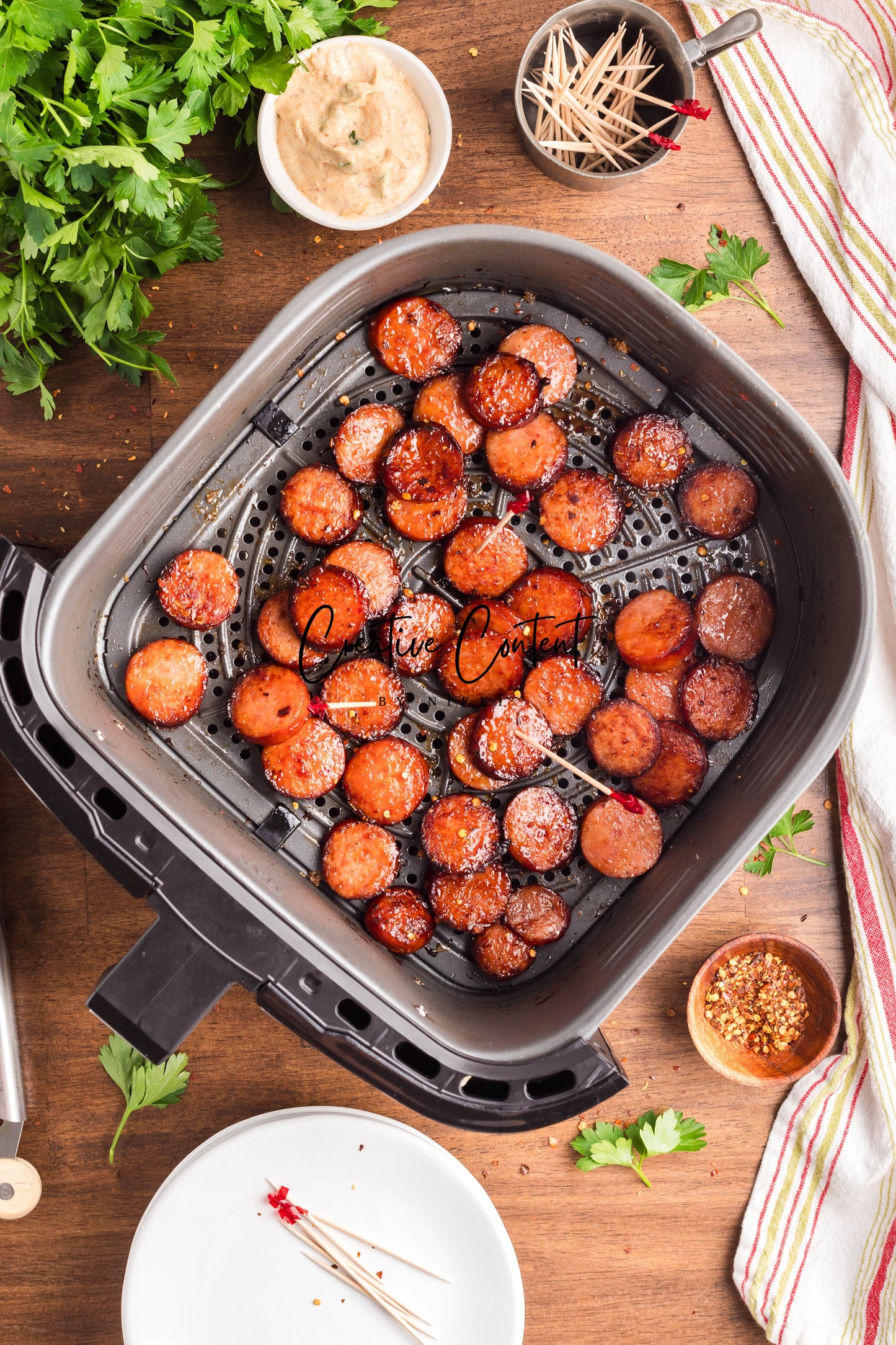 Air Fryer Kielbasa + Creamy Mustard Sauce - Set 2 of 2