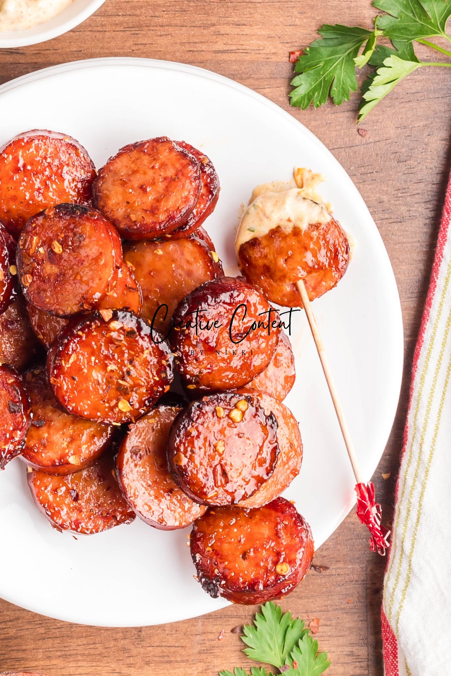 Air Fryer Kielbasa + Creamy Mustard Sauce - Set 2 of 2