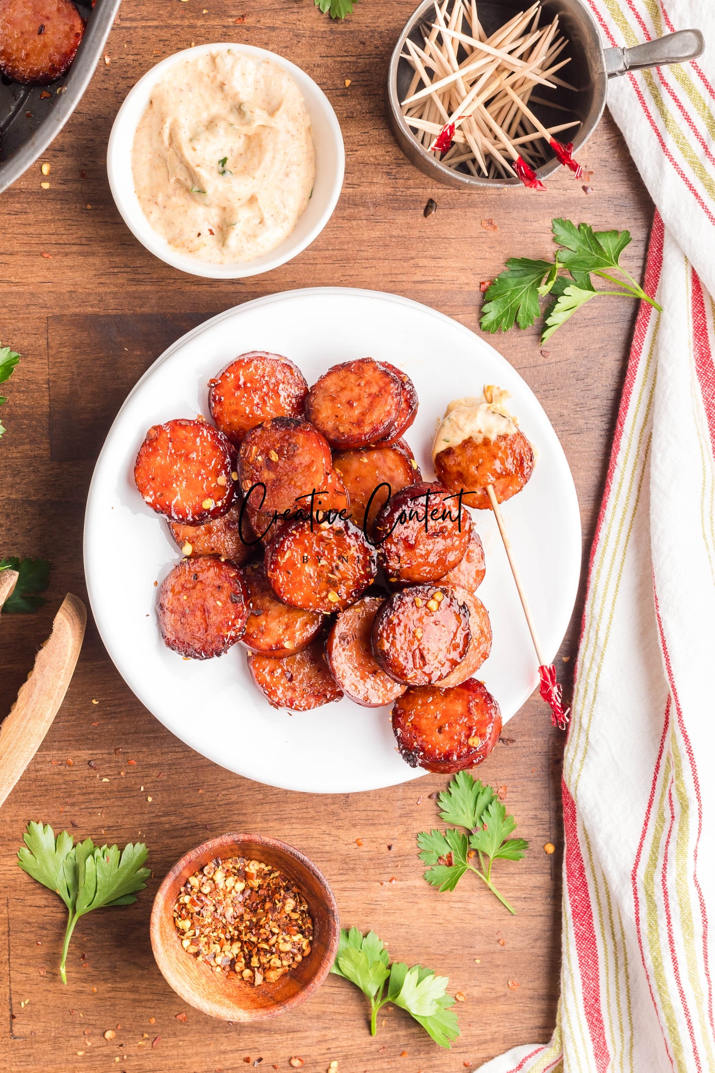 Air Fryer Kielbasa + Creamy Mustard Sauce - Set 2 of 2