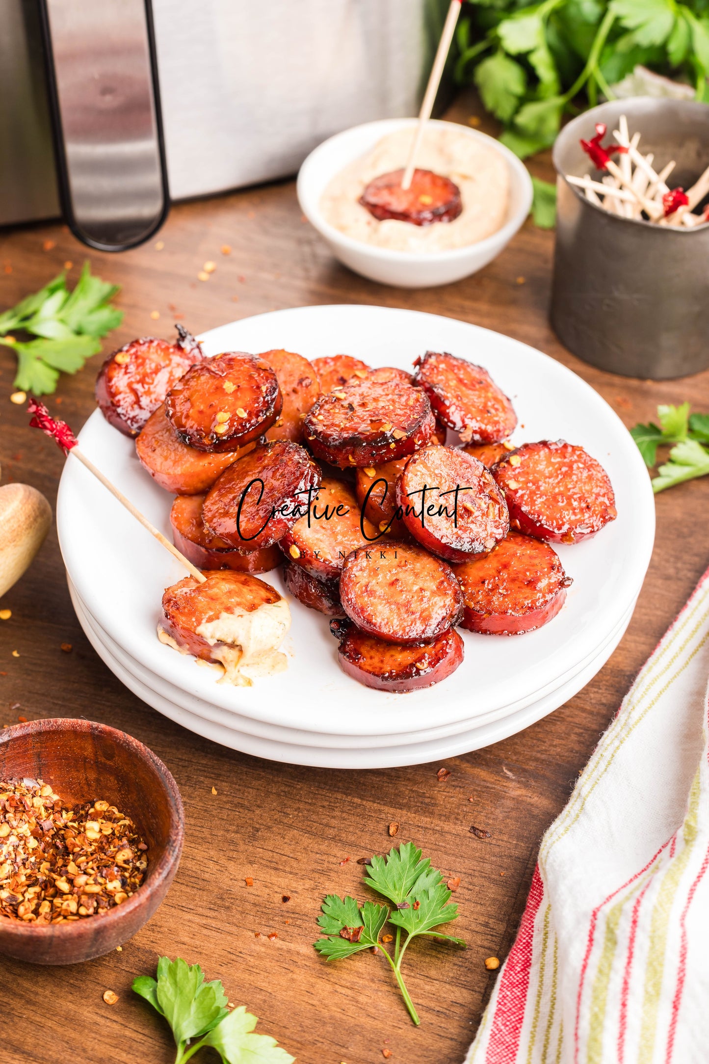 Air Fryer Kielbasa + Creamy Mustard Sauce - Set 2 of 2