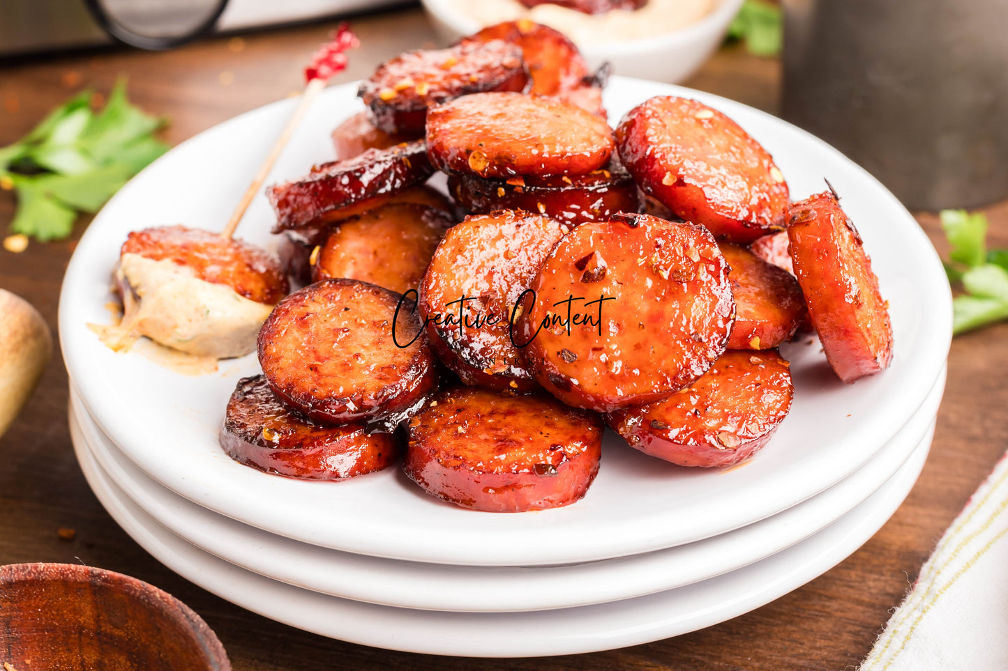 Air Fryer Kielbasa + Creamy Mustard Sauce - Set 2 of 2