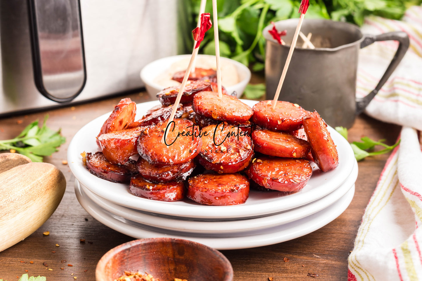Air Fryer Kielbasa + Creamy Mustard Sauce - Set 2 of 2