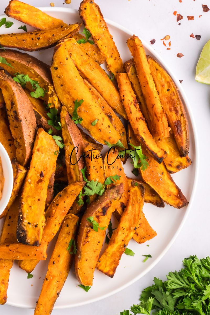 Air Fryer Sweet Potato Wedges + Spicy Mayo (2 recipes) - Set 1 of 3