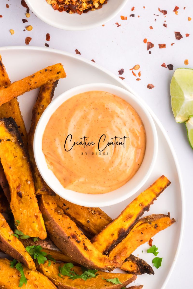 Air Fryer Sweet Potato Wedges + Spicy Mayo (2 recipes) - Set 1 of 3