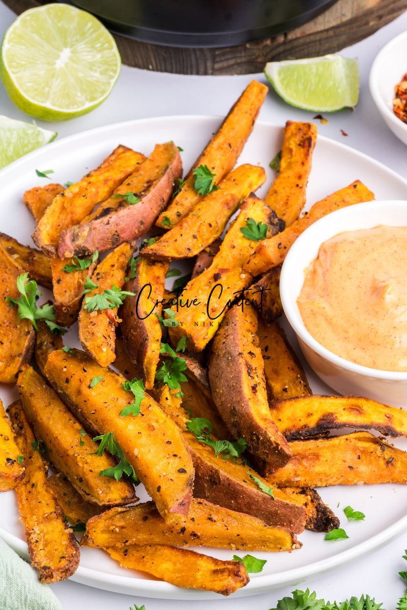 Air Fryer Sweet Potato Wedges + Spicy Mayo (2 recipes) - Set 1 of 3