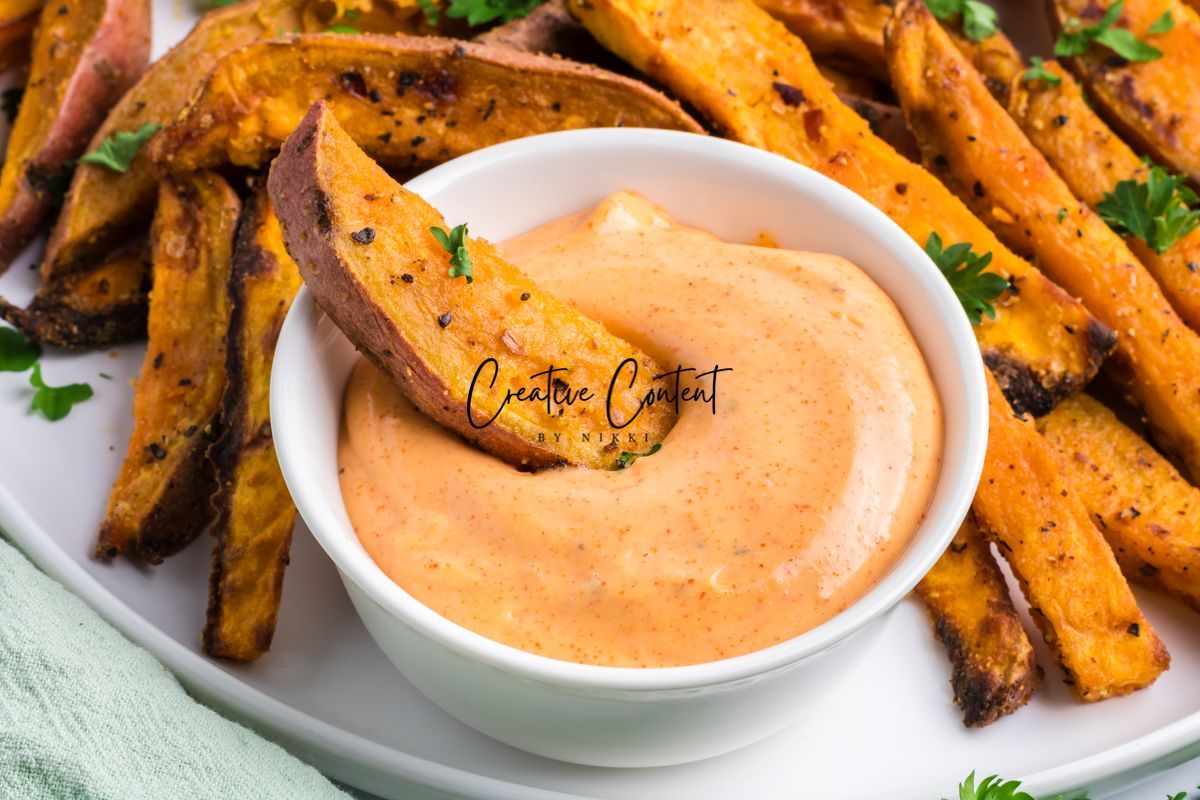 Air Fryer Sweet Potato Wedges + Spicy Mayo (2 recipes) - Set 1 of 3