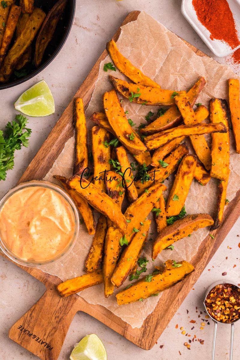 Air Fryer Sweet Potato Wedges + Spicy Mayo (2 recipes) - Set 2 of 3