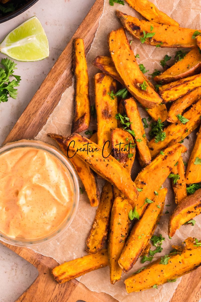 Air Fryer Sweet Potato Wedges + Spicy Mayo (2 recipes) - Set 2 of 3