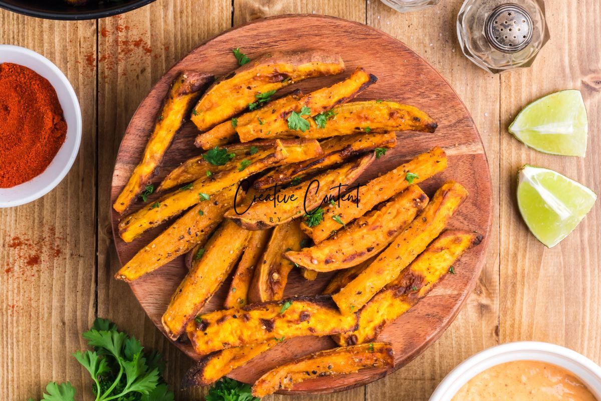 Air Fryer Sweet Potato Wedges + Spicy Mayo (2 recipes) - Set 3 of 3