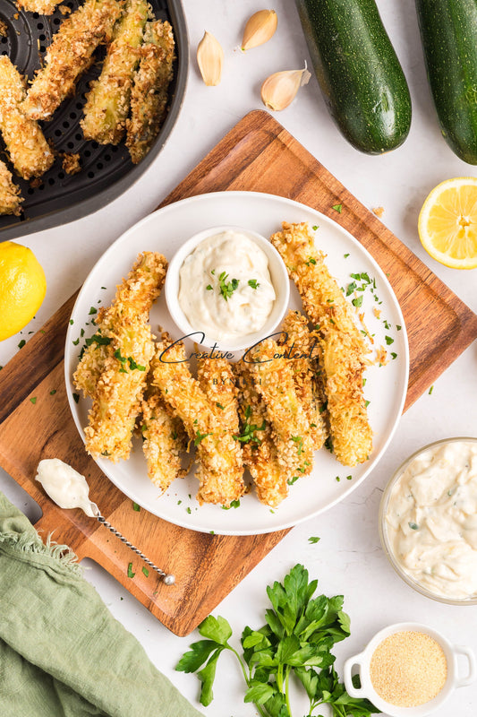 Extra Crispy Air Fryer Zucchini Fries  - Set 1 of 2