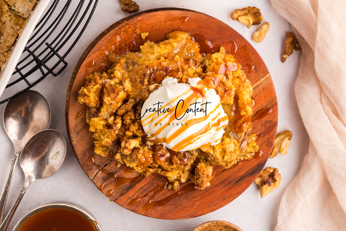 Apple Dump Cake + Homemade Caramel Sauce - Exclusive