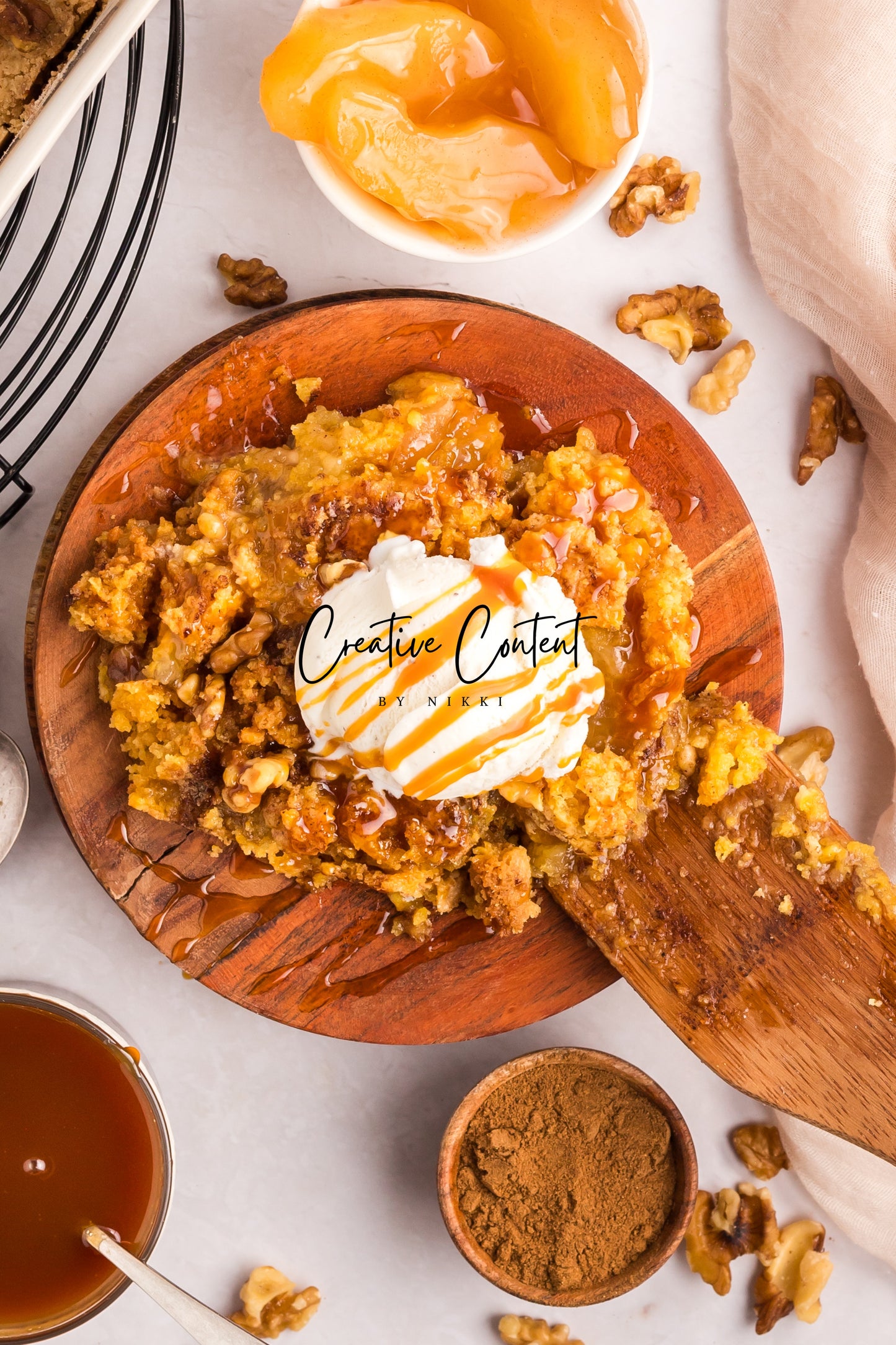 Apple Dump Cake + Homemade Caramel Sauce - Exclusive