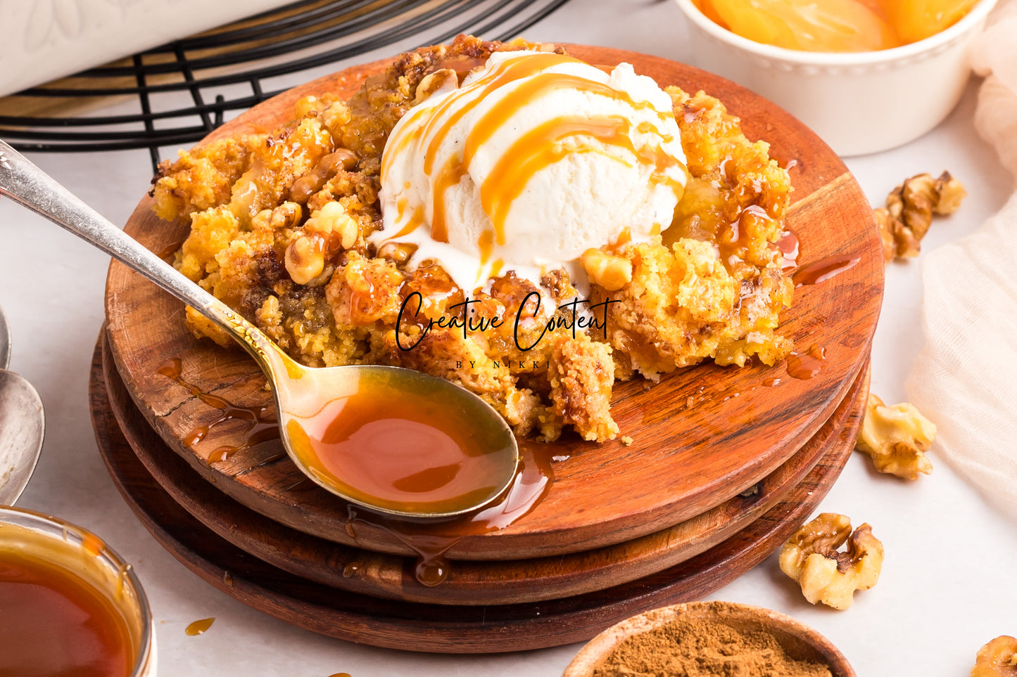 Apple Dump Cake + Homemade Caramel Sauce - Exclusive