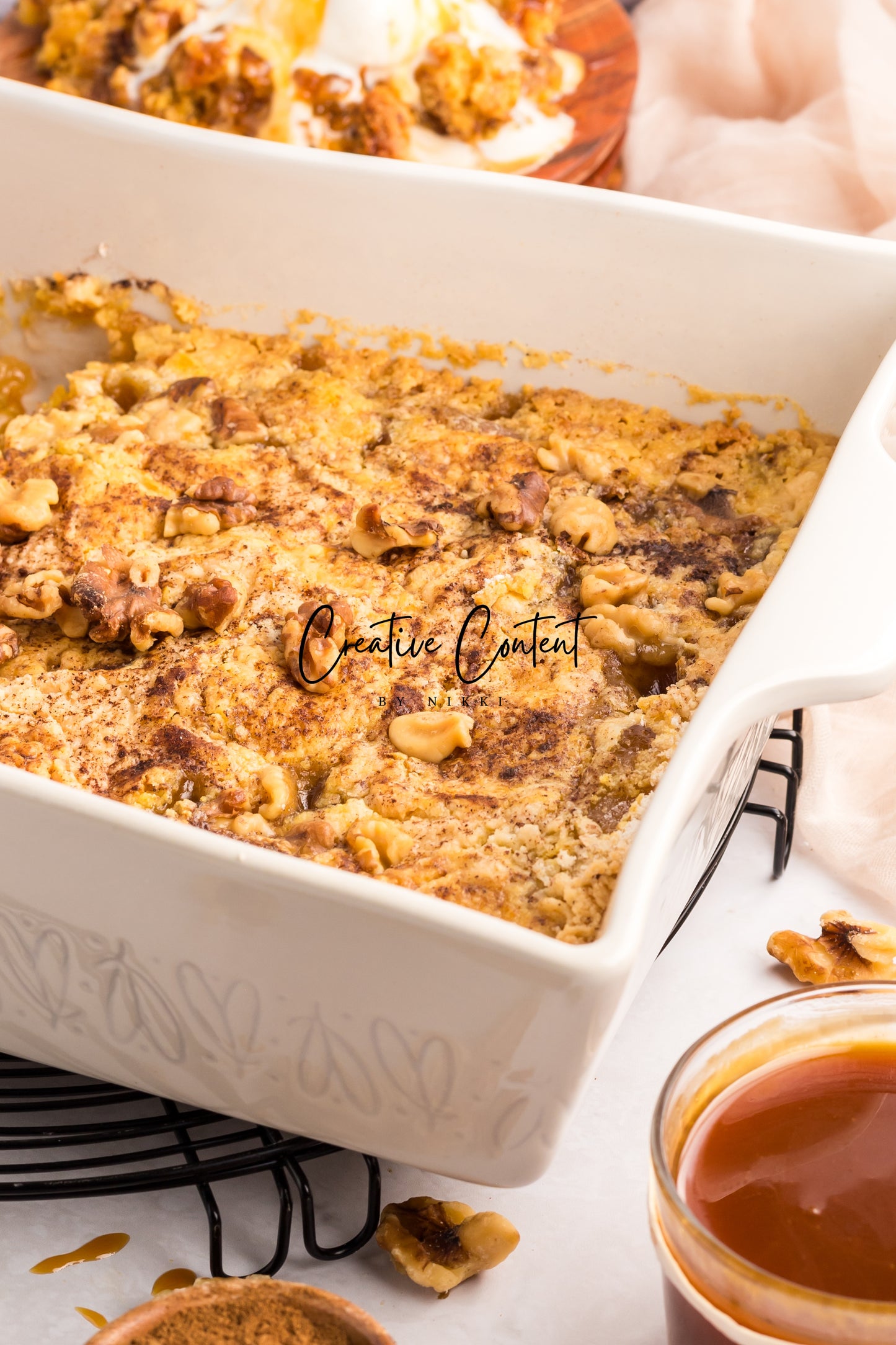 Apple Dump Cake + Homemade Caramel Sauce - Exclusive