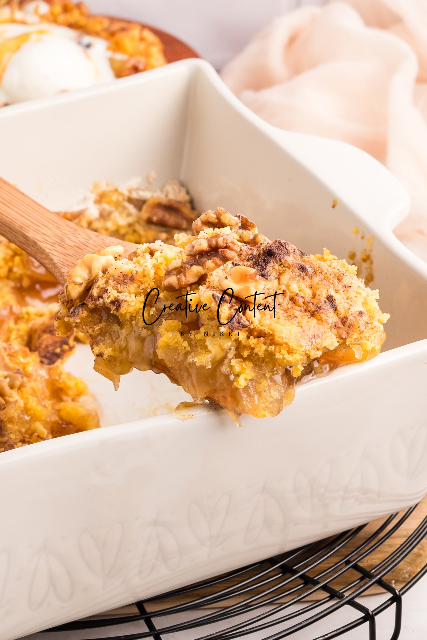 Apple Dump Cake + Homemade Caramel Sauce - Exclusive